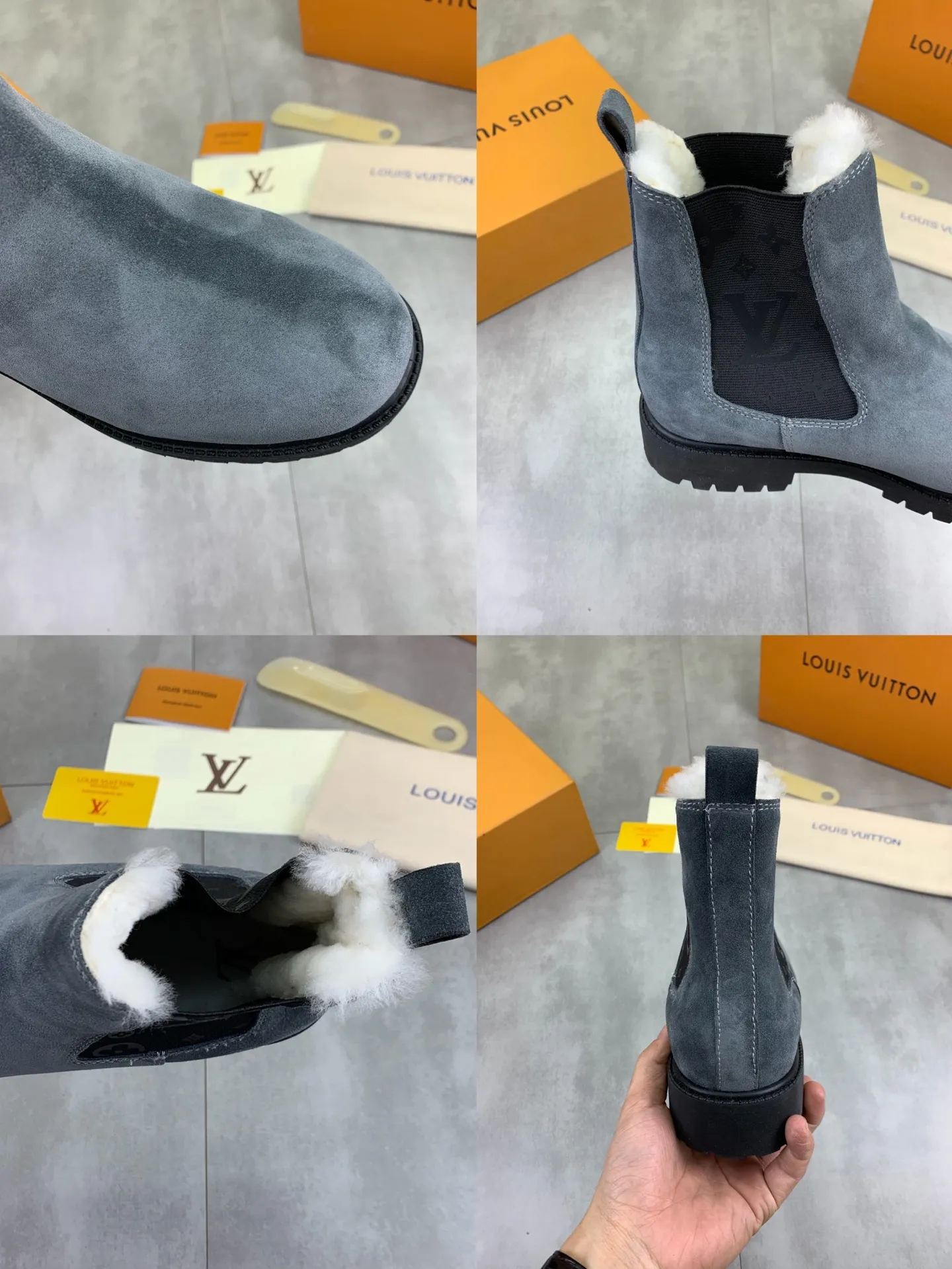 Factory price P900 💰💎💎💎High version of new men's shoes. Purchasing quality◾️◽️LV～Louis Vuitton boots series! by Virgin Abloh The most beautiful sneakers, Lv Brand strongly recommends new products, official website limited edition retro basketball sneakers! Both the high-top and low-top models spent money to purchase 1:1 accurate reproductions of the originals. The details are invincible and full of sincerity. The imported custom-made original frosted cowhide leather is packaged in the same way as the originals. The details are 100% restored. The privately customized originals are combined into a non-slip, wear-resistant and lightweight foam outsole. It is different from other brands. Without the original version, this effect cannot be achieved! L’s best-looking men’s shoes in the past, don’t miss it! Calfskin lining: Imported water-dyed cowhide lining/foot pad Outsole: lightweight foaming and non-slip Size: Men's 39-44 (38, 45 customized, non-refundable)